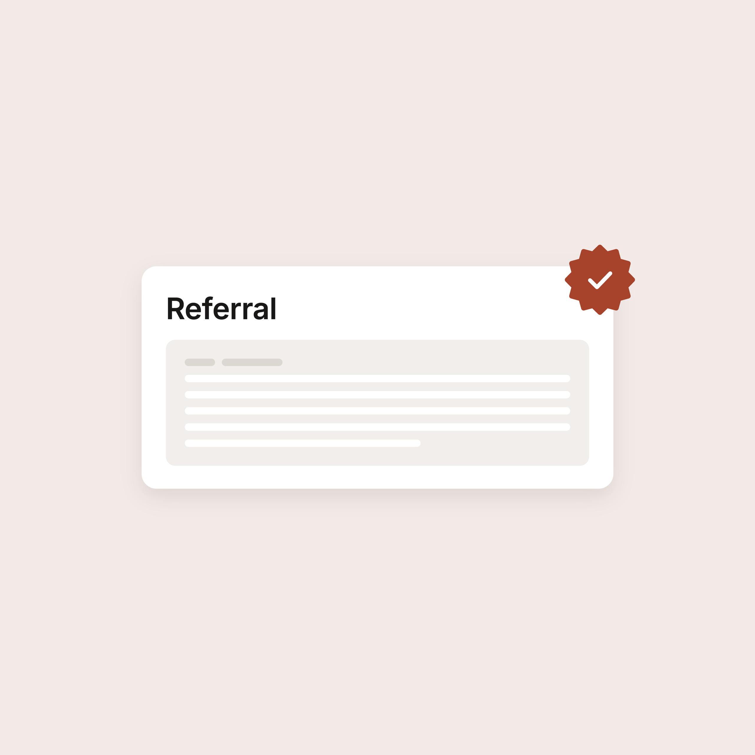 A generated referral marked verified